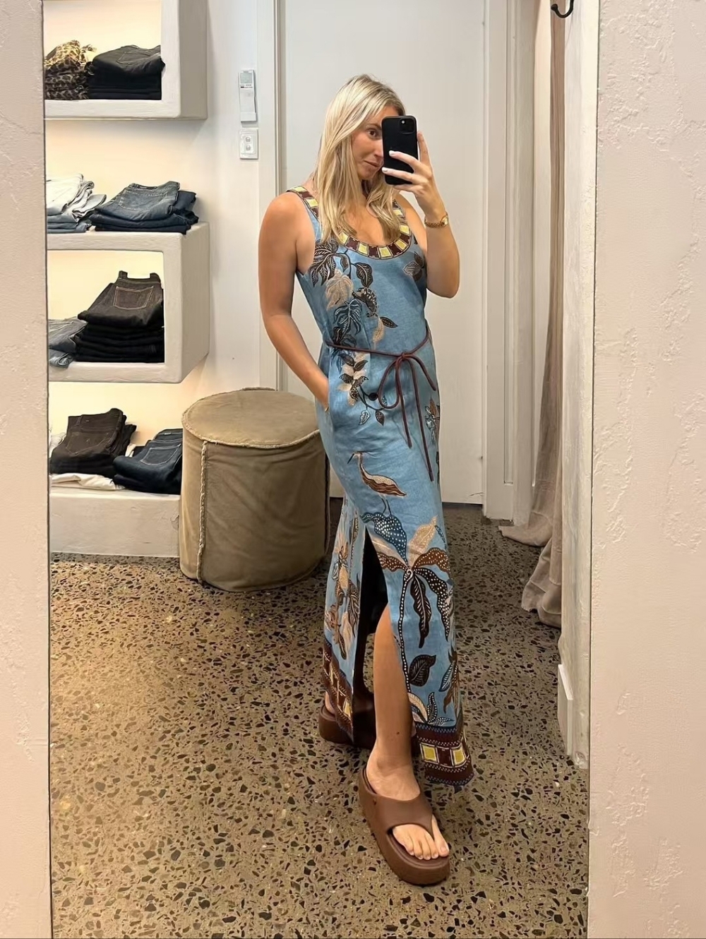 ALEMAIS Georgie printed linen midi dress - Picture 3 of 13